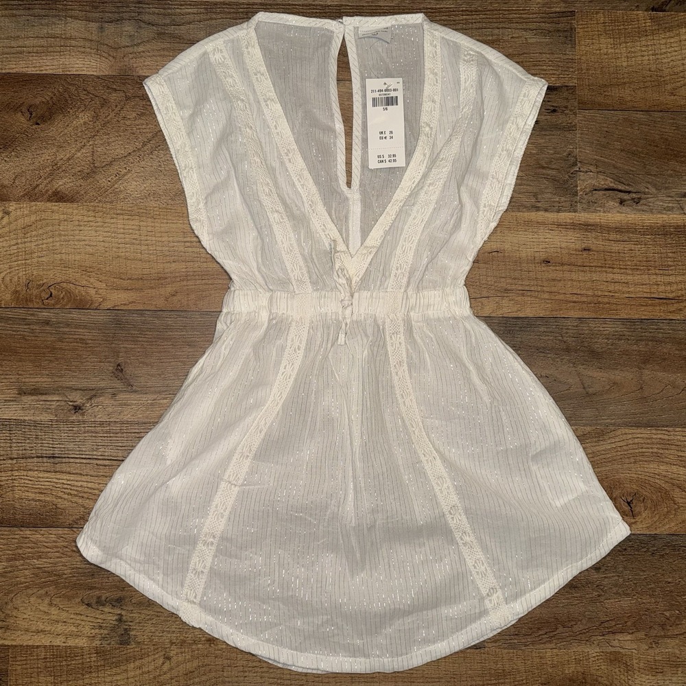 abercrombie kids Girls White 5/6 Romper Swim Cover-up Beachwear